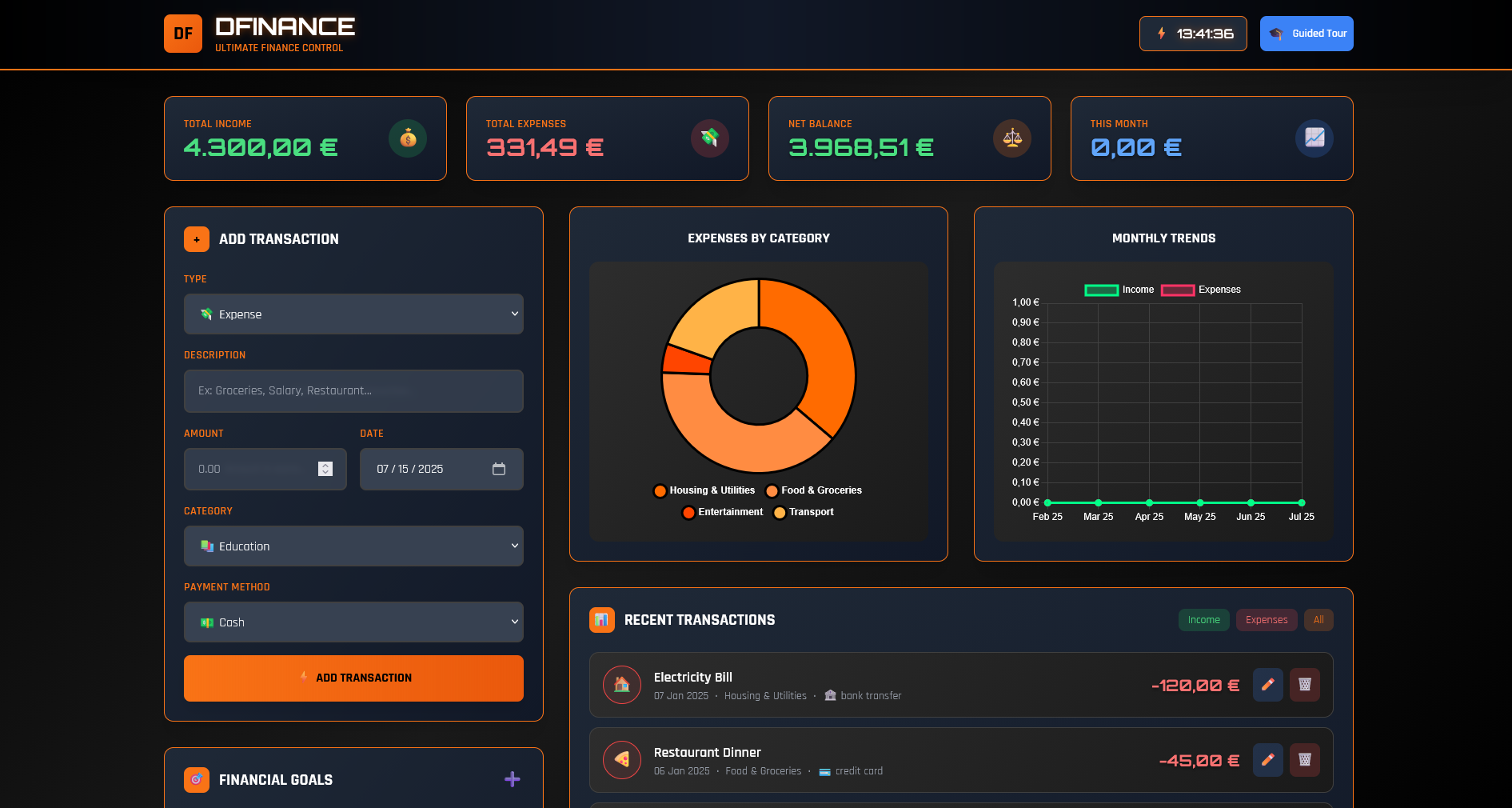 DFinance - Ultimate Personal Finance Tracker